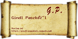 Gindl Paszkál névjegykártya